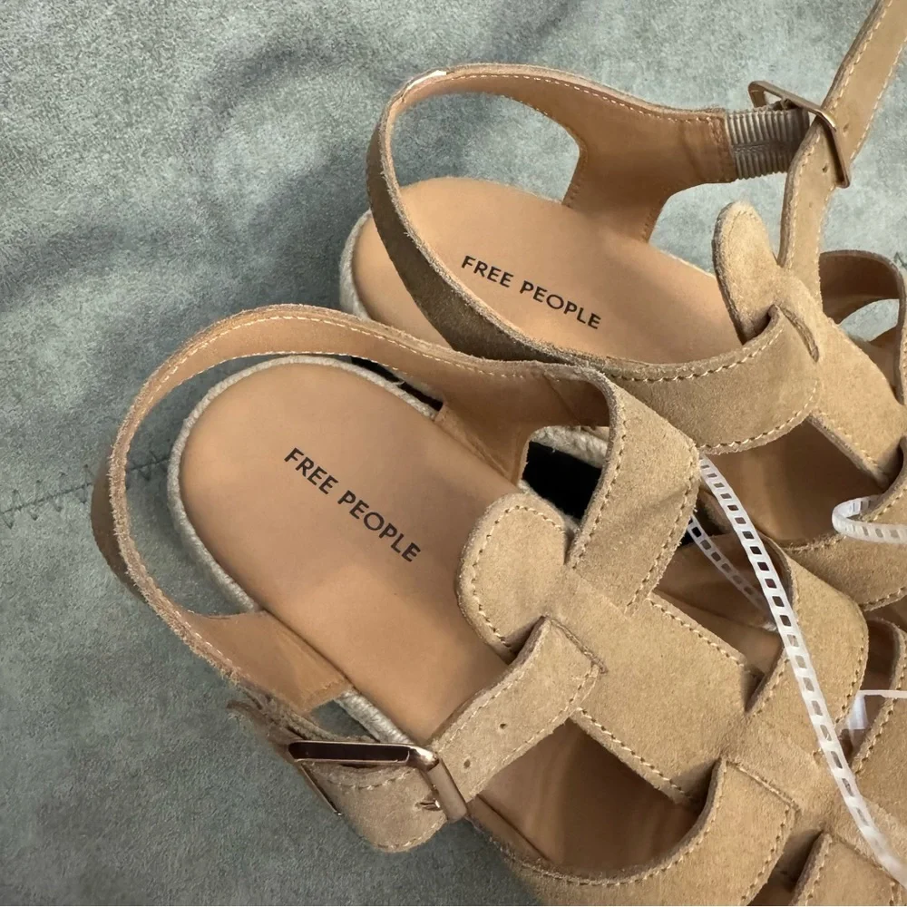 NWT Free People Mykonos Platform Wedge Fisherman Sandals Sz 8,5 - Picture 3 of 15
